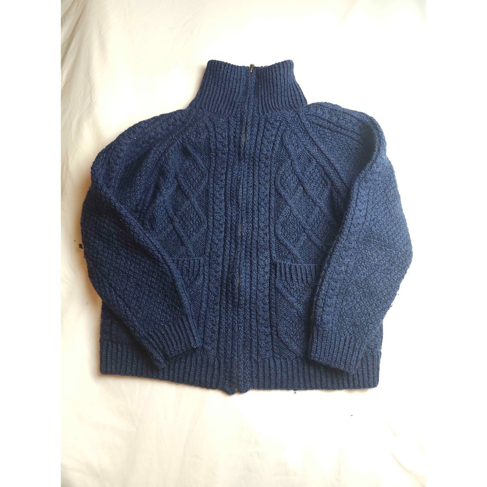 Aran Sweater Market Sweater Womens XS Blue Wool Fisherman Grandpacore Heritage